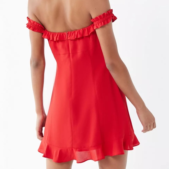 NWT Urban Outfitters Red Babydoll Dress Size L - Picture 2 of 15